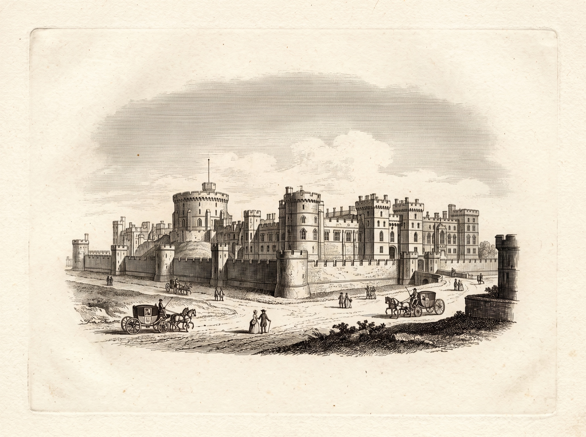 Engraving of Windsor Castle, circa 1780