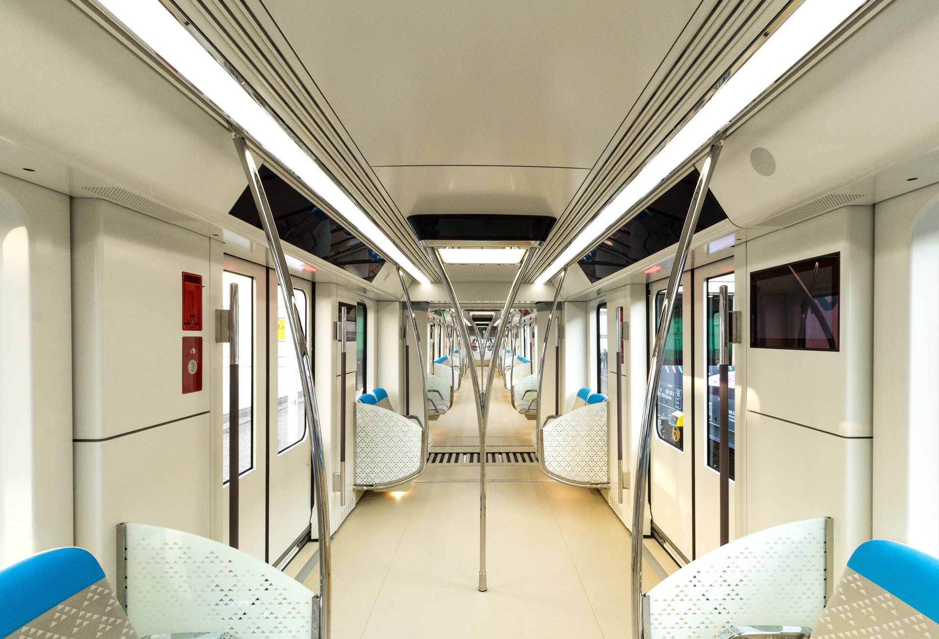 Riyadh Metro train on elevated track